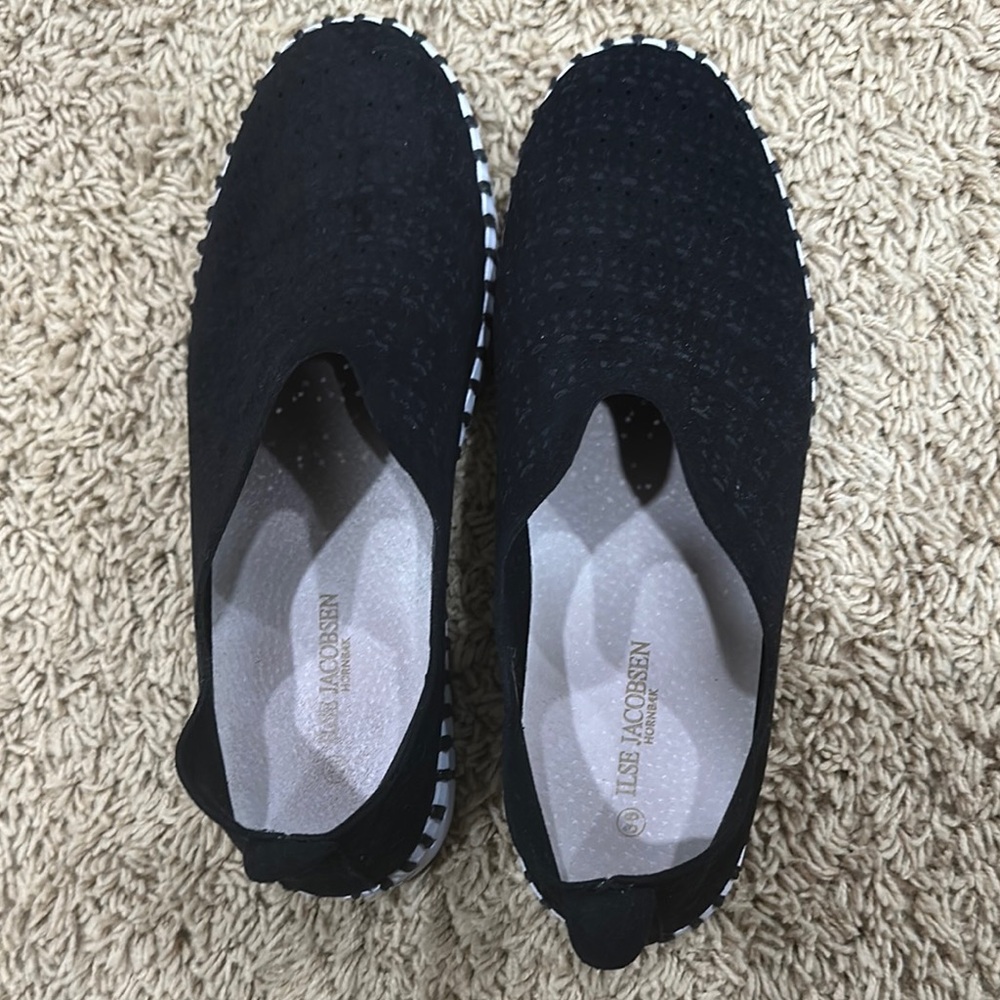 Black Slip-On Shoes for ladies who appreciate comfort!  Worn 1 time!!